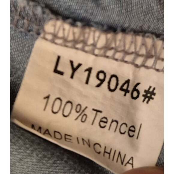 Z Avenue Blue Chambray Look Dolman Sleeve Tencel Tunic Top XL EUC - Picture 6 of 6